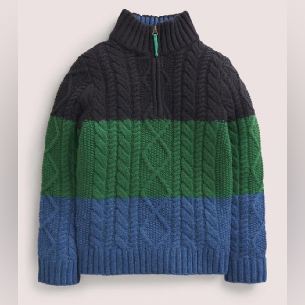 🐑 Mini Boden Colorblock HalfZip Sweater Sizes 3-4Y & 9-10Y 🐑